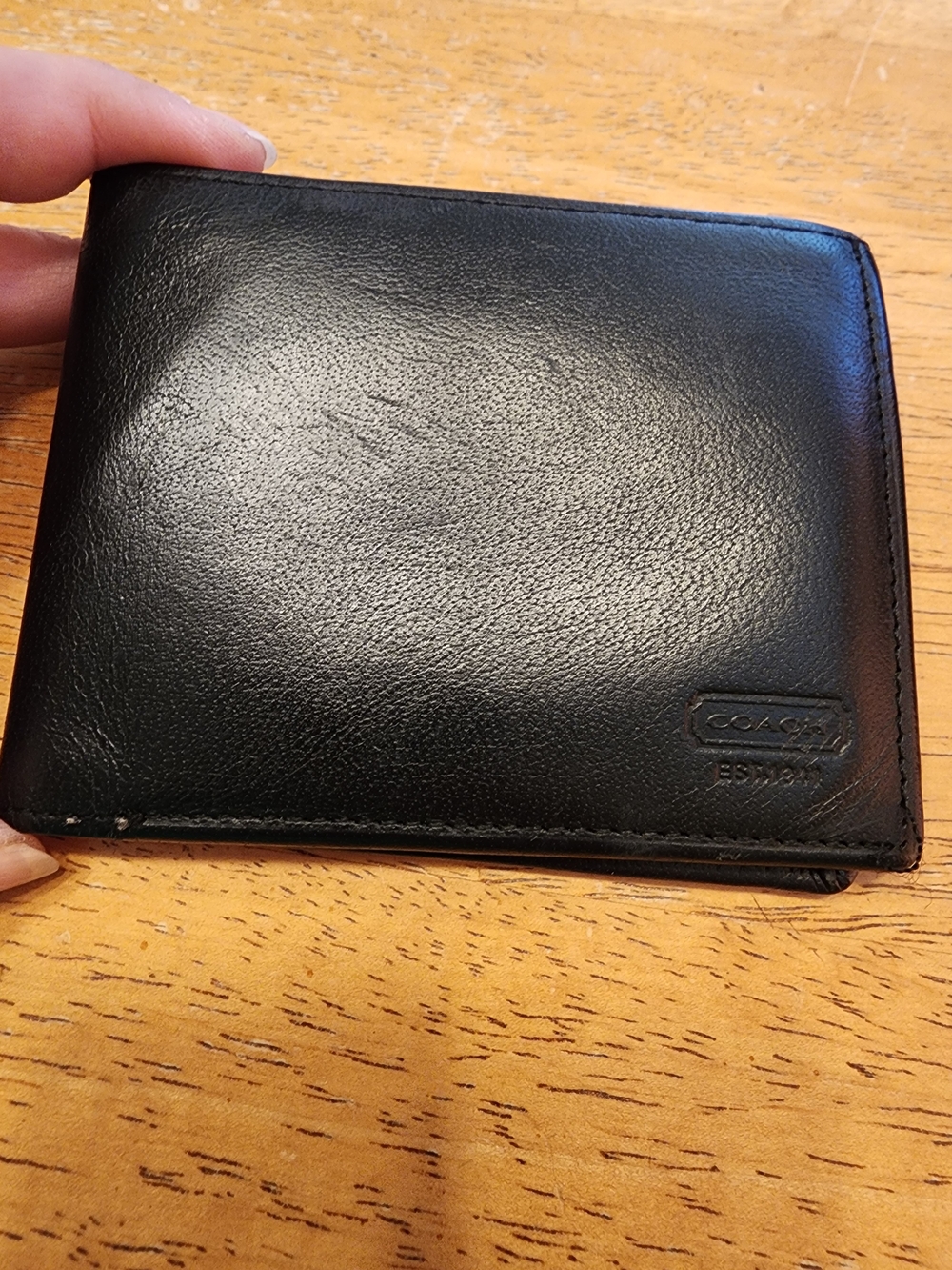 Coach Black Leather Men's Bi-Fold Leather Wallet